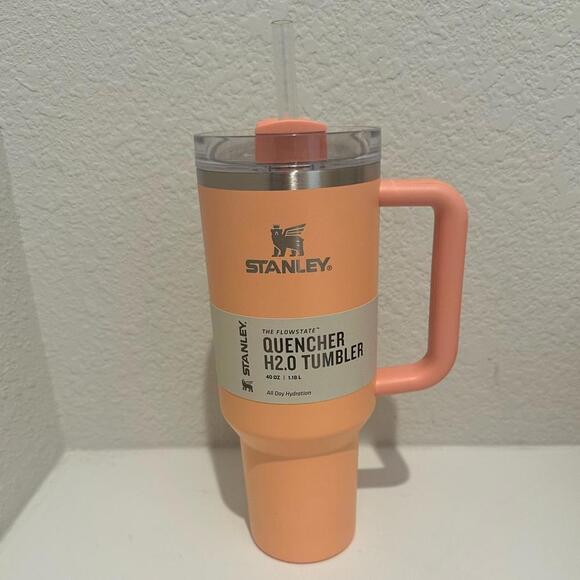 Stanley Melon Peach-Orange Tumbler Water Cup 40 oz. Quencher